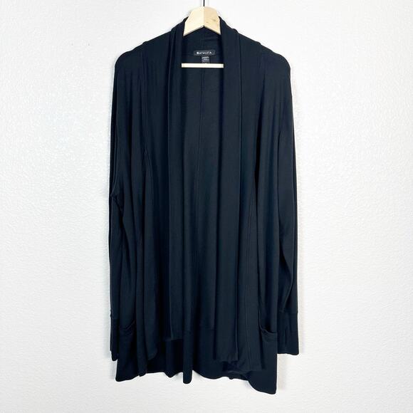 Athleta Women’s Cozy Nirvana Pranayama Wrap Cardigan Sweater Black 2X - Picture 1 of 13